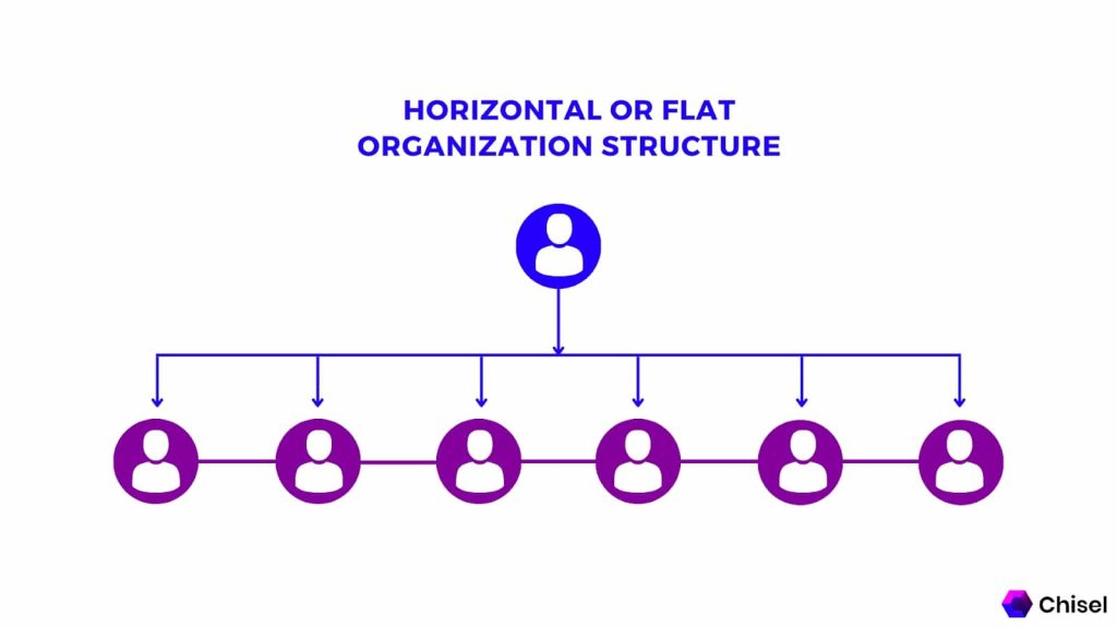 Horizontal or flat organizational structure