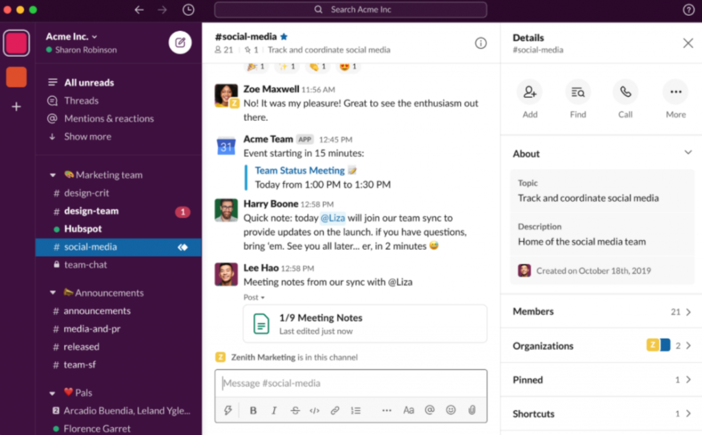 Slack remote team collaboration software