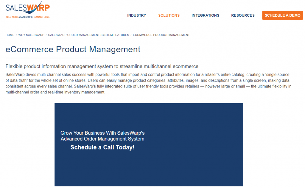 SalesWarp is an ecommerce product management software 