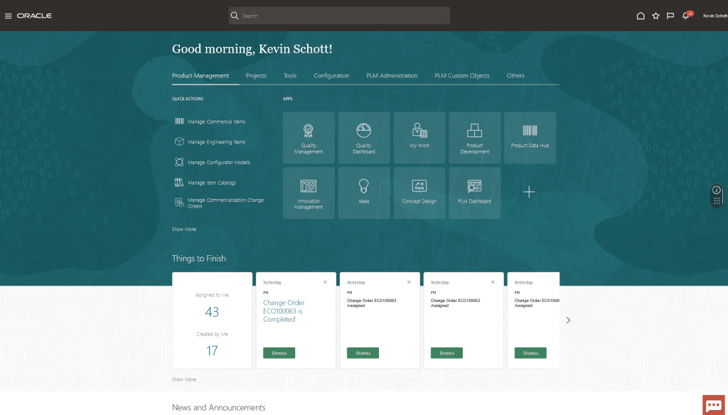 Oracle PLM Cloud