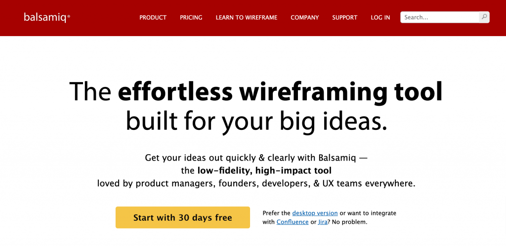 Wireframing feature in Balsamiq